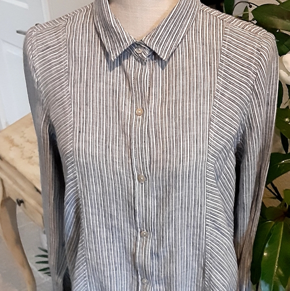 ARTISAN * NY 100% Linen LS Button Up Shirt Size Small - Picture 1 of 7